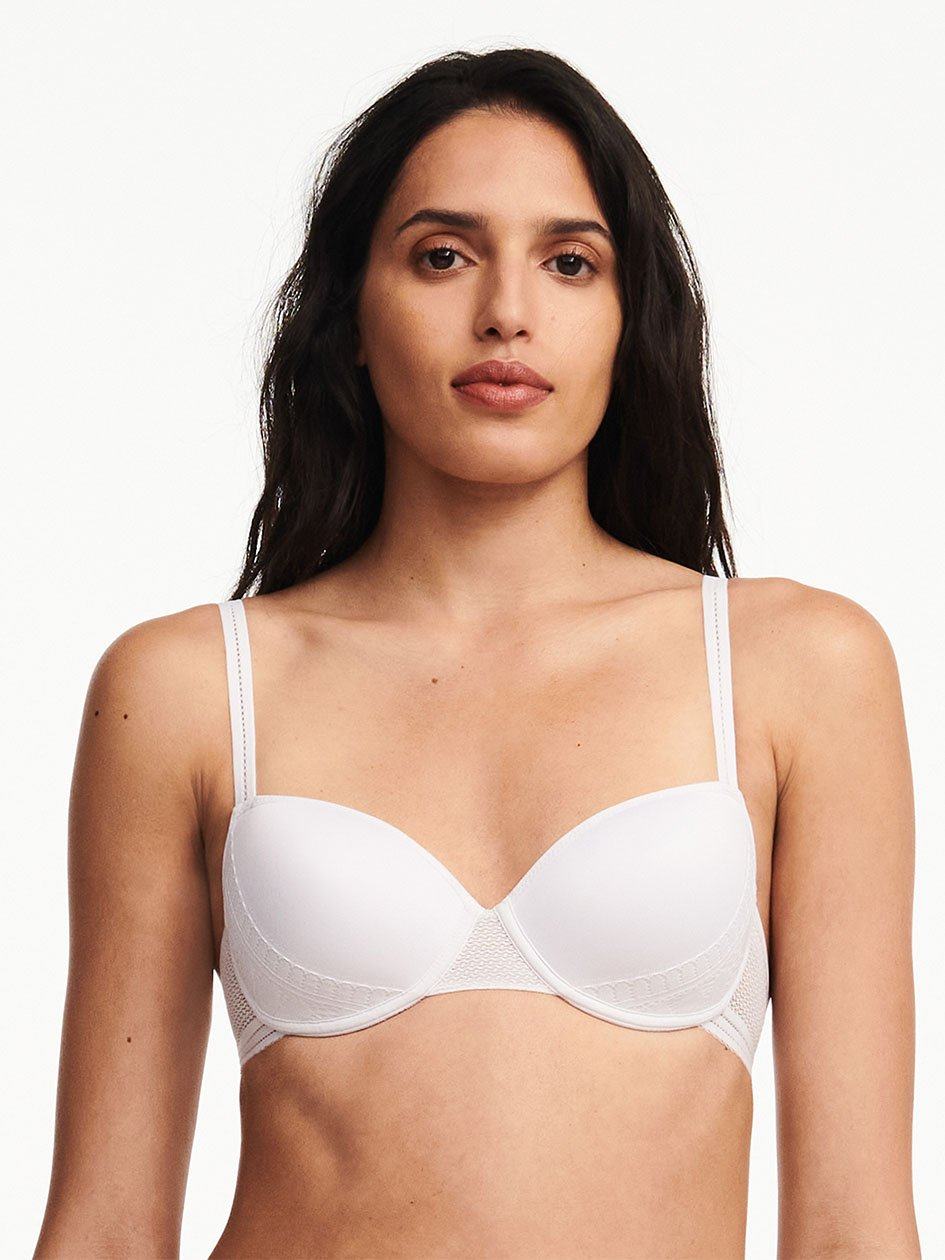 White Women Chantelle Sofie Custom Fit Demi T-Shirt Bra | TKV6224AA