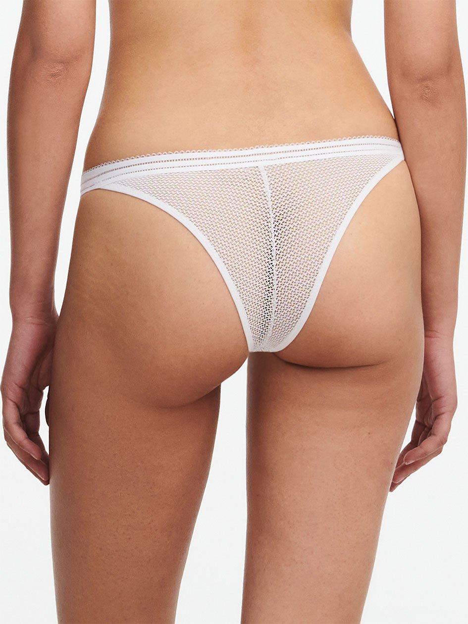 White Women Chantelle Sofie Lace Thong Panty | TIU7899LH