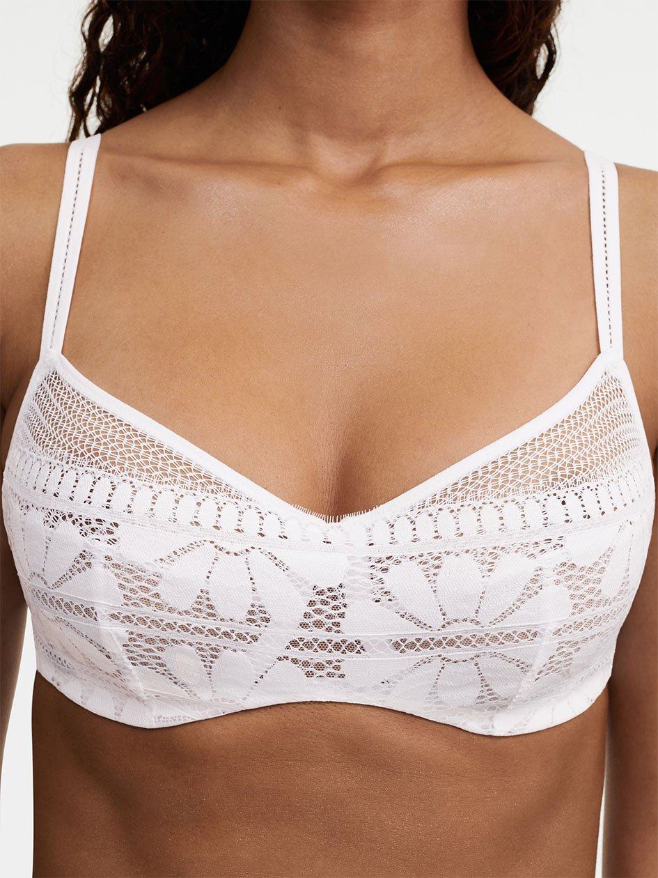 White Women Chantelle Sofie Lace Underwire Bras | PLO9081ZU