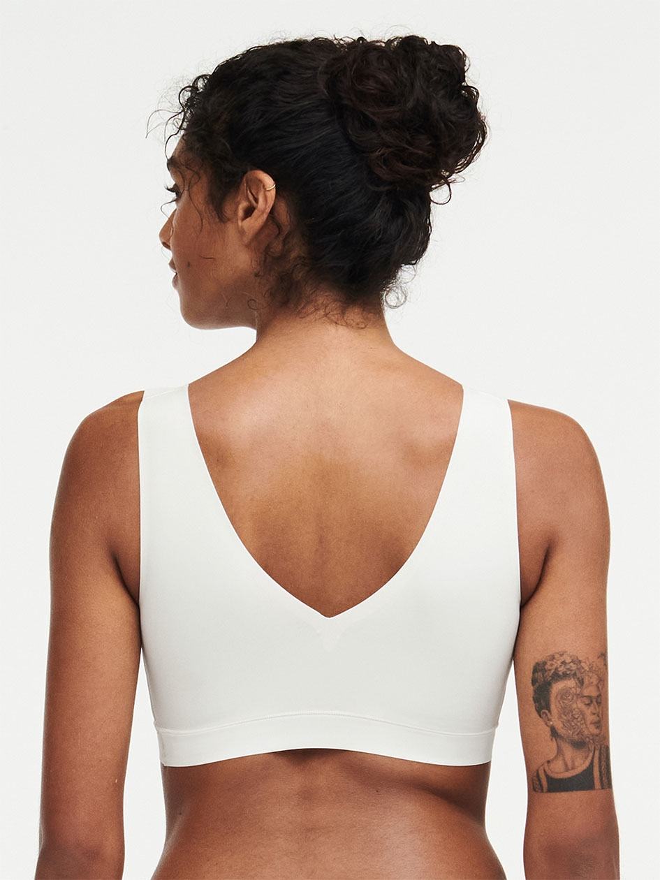 White Women Chantelle SoftStretch Padded V-Neck Sports Bra | SEU2696ZE