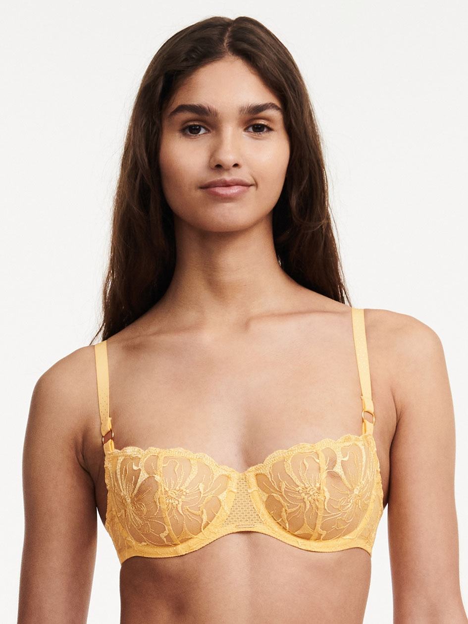 Yellow Women Chantelle Fleurs Demi Bras | IZN9750LA