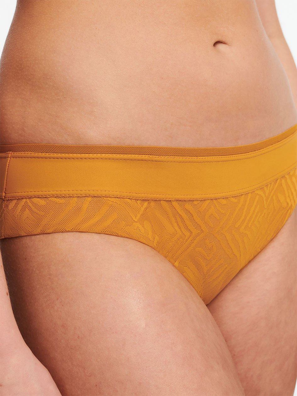 Yellow Women Chantelle Graphic Allure Lace Bikini Bottoms | VZH2281HN