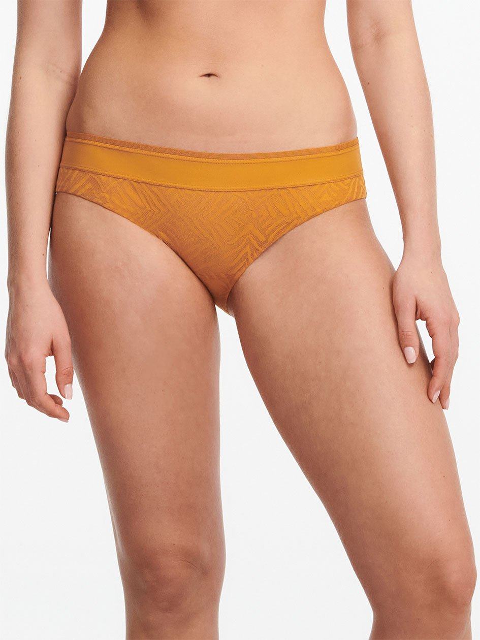 Yellow Women Chantelle Graphic Allure Lace Bikini Bottoms | VZH2281HN