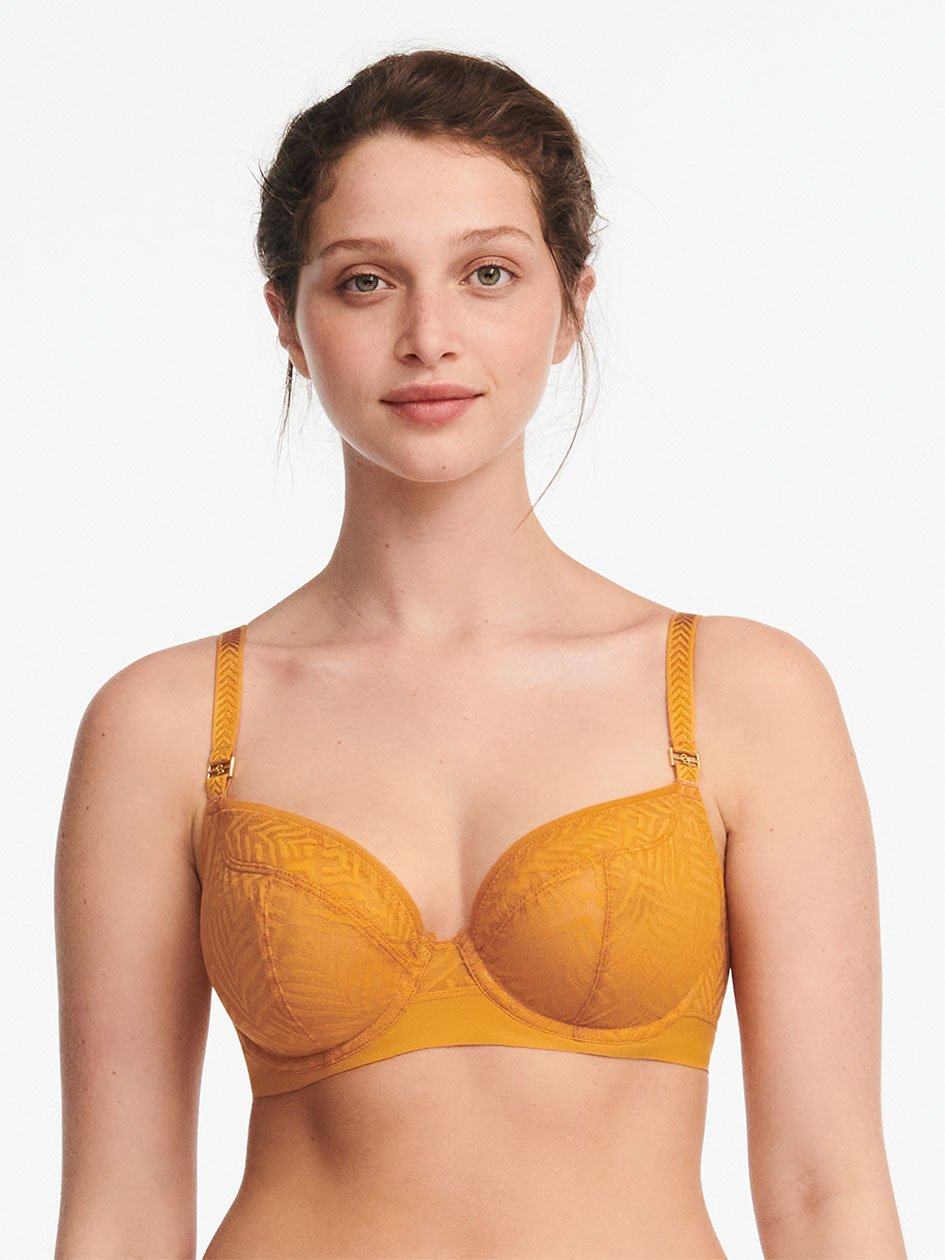 Yellow Women Chantelle Graphic Allure Lace Plunge Unlined Bra | IGU1128CC