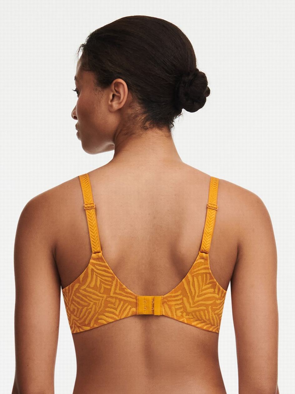 Yellow Women Chantelle Graphic Allure Lace Plunge T-Shirt Bra | XCT275OT