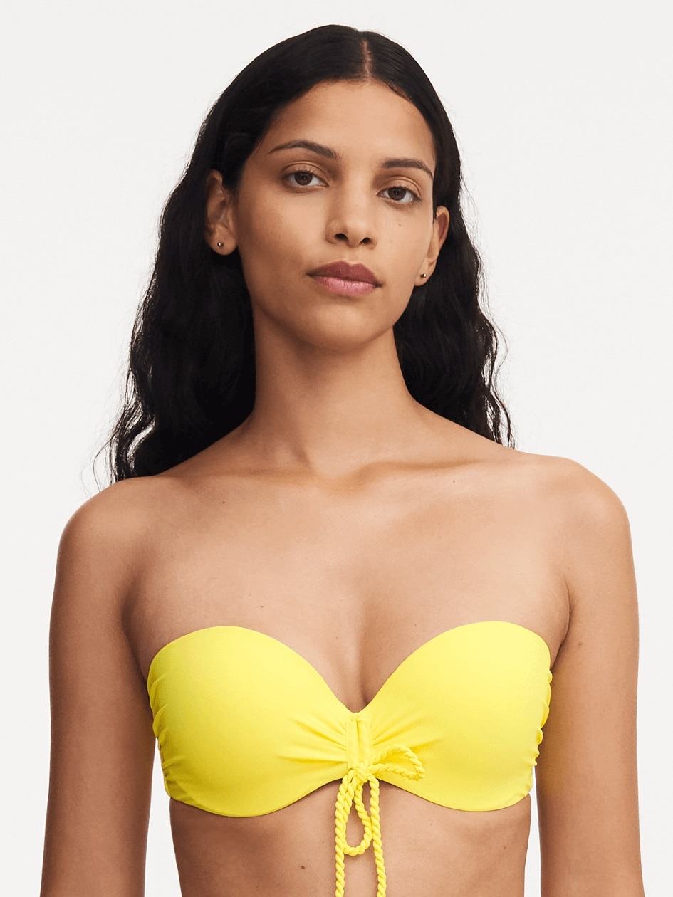 Yellow Women Chantelle Inspire Bandeau Swim Bikini Tops | UMS306ZE