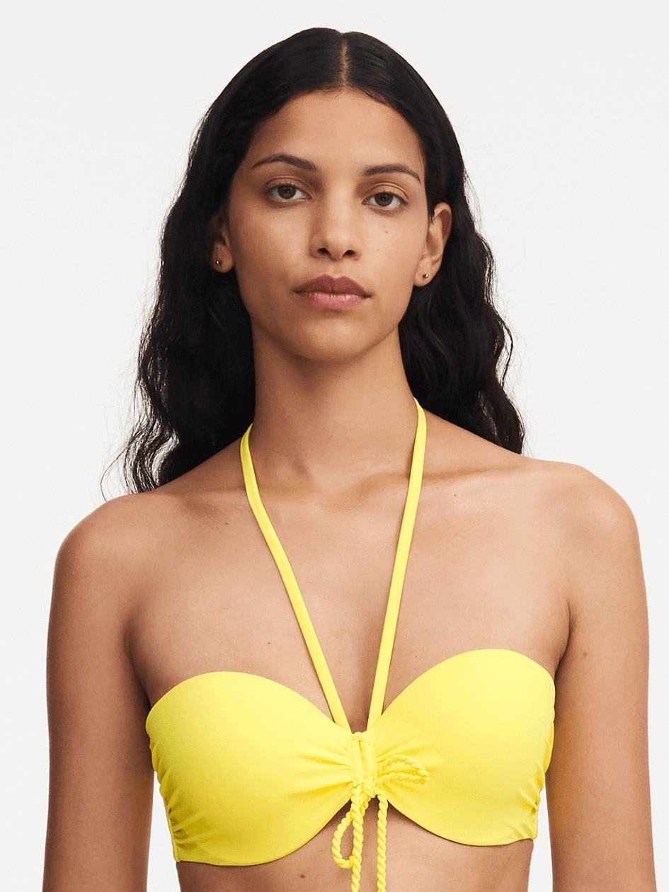 Yellow Women Chantelle Inspire Bandeau Swim Bikini Tops | UMS306ZE