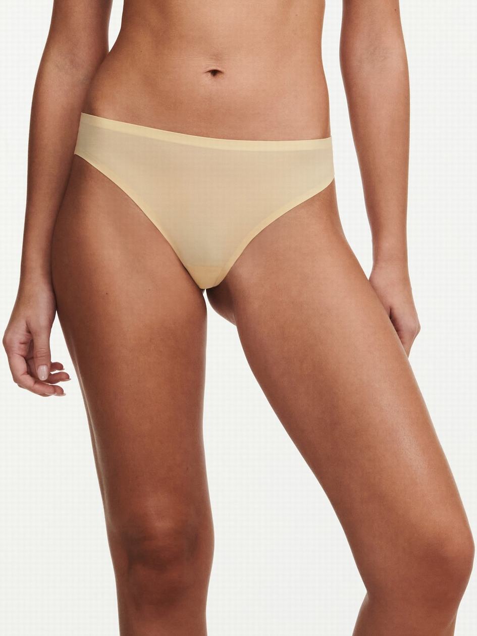 Yellow Women Chantelle SoftStretch Thong Panty | XDU5240JT